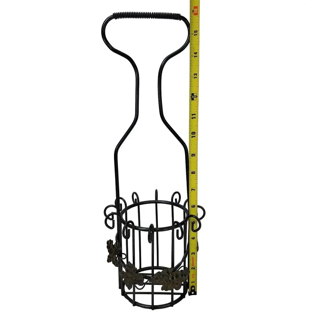 Grape Vine Barware Bottle Wire Caddy Basket Carrier Holder Display Decor Vtg